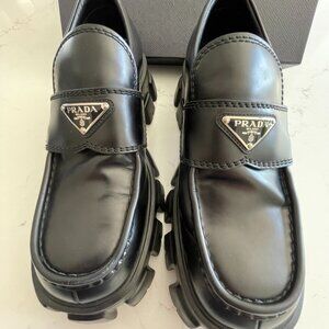 Prada Size 9 US 8.5 UK Black Loafers